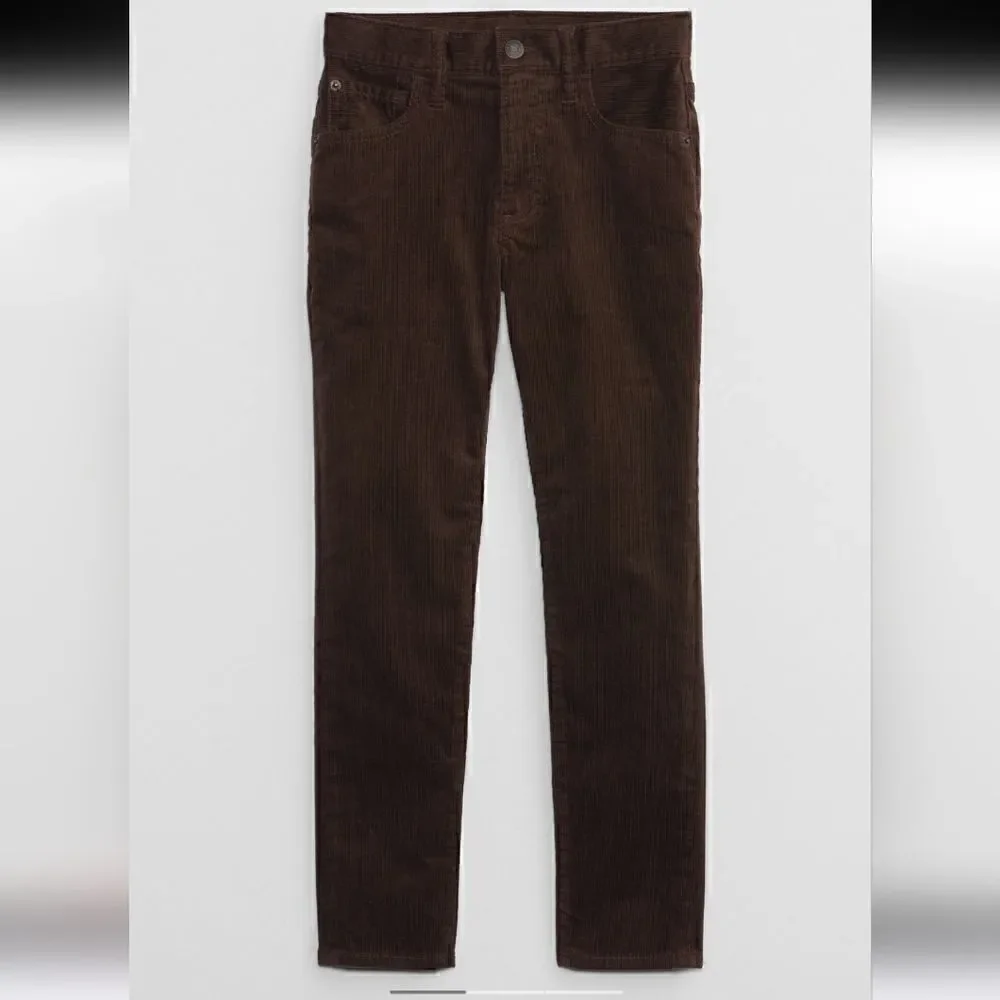 Kids Slim Taper Corduroy Pants with Washwell